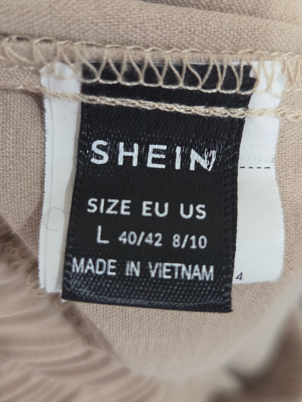 SHEIN Wide-Leg Pull-On Dress Pants in Tan - Picture 3 of 3